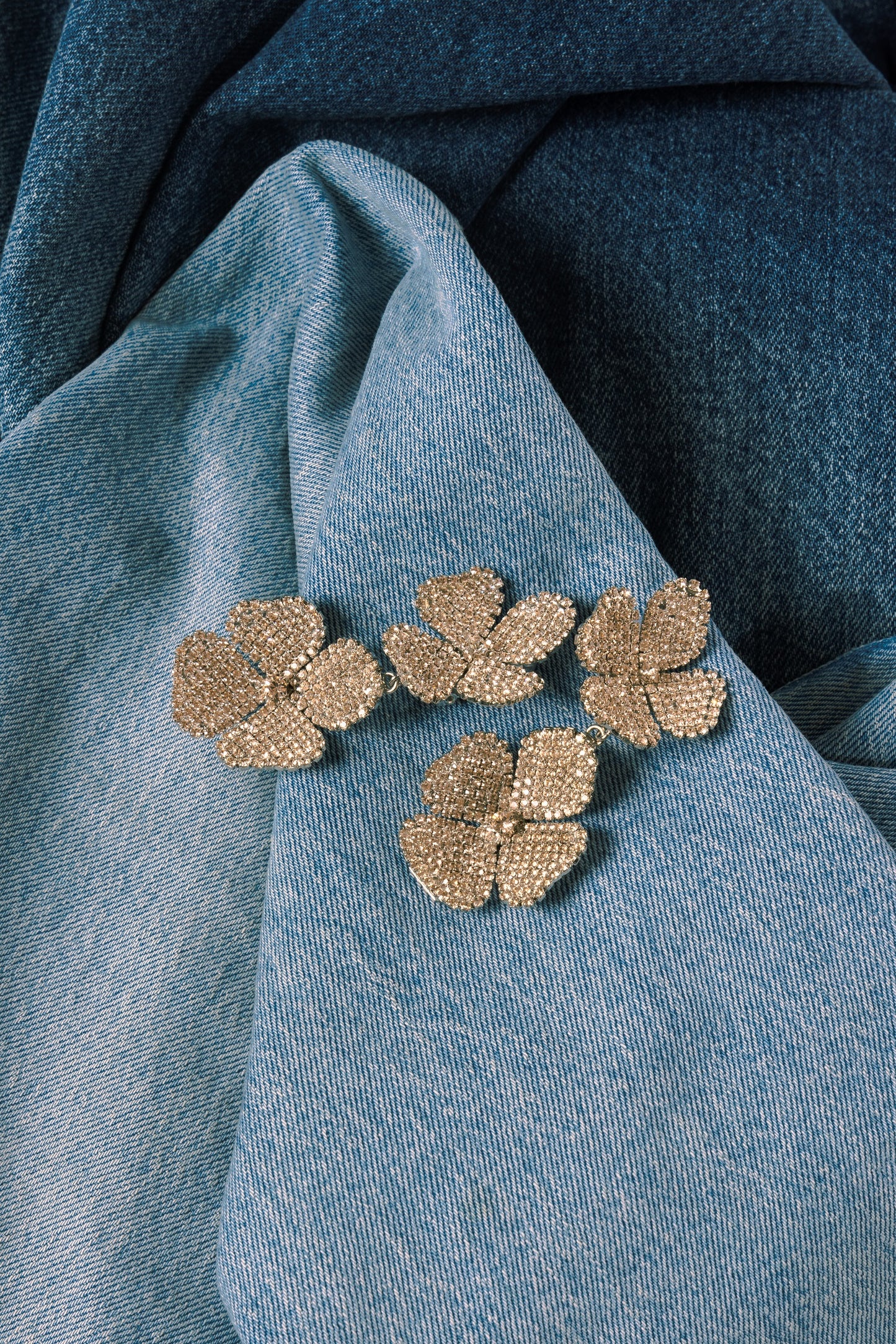 LIV ROSIE FLOWER EARRING GOLD TWO MOTIFS - PRE ORDER