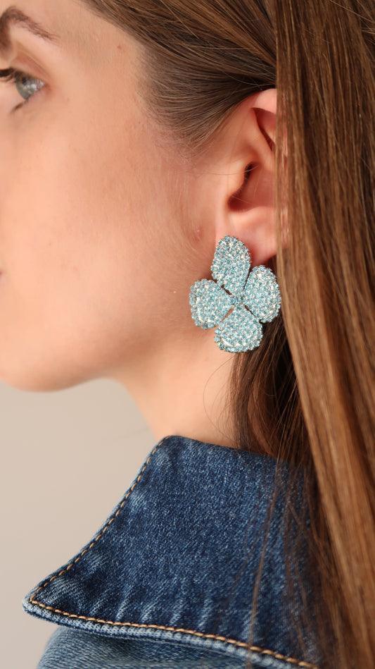 PRE ORDER - LIV ROSIE AQUA BLUE MINI FLOWER EARRING