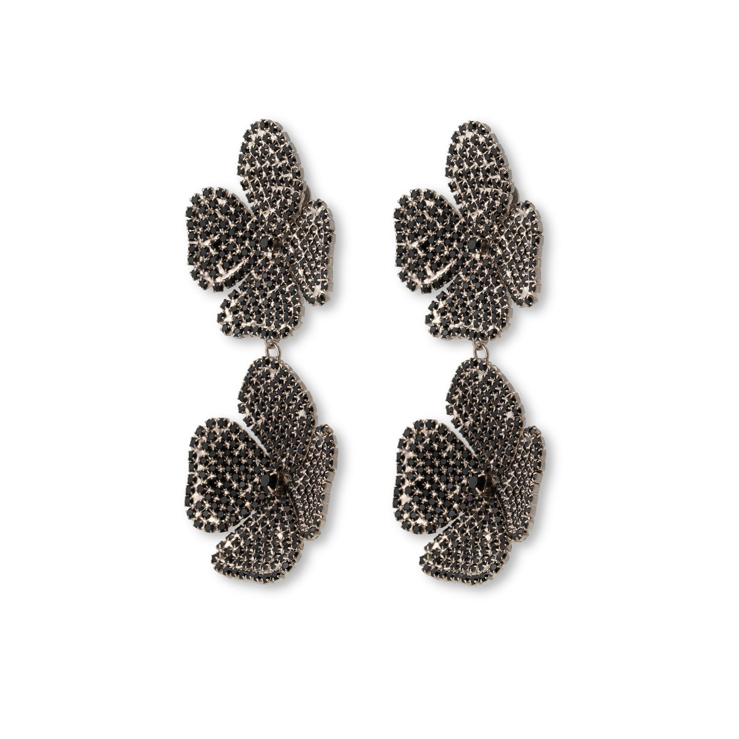 PRE ORDER - LIV ROSIE FLOWER EARRING JET TWO MOTIFS