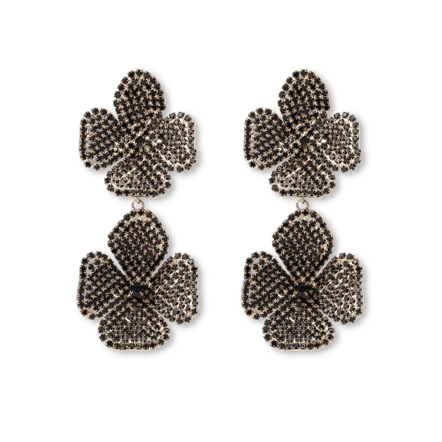 PRE ORDER - LIV ROSIE FLOWER EARRING JET TWO MOTIFS