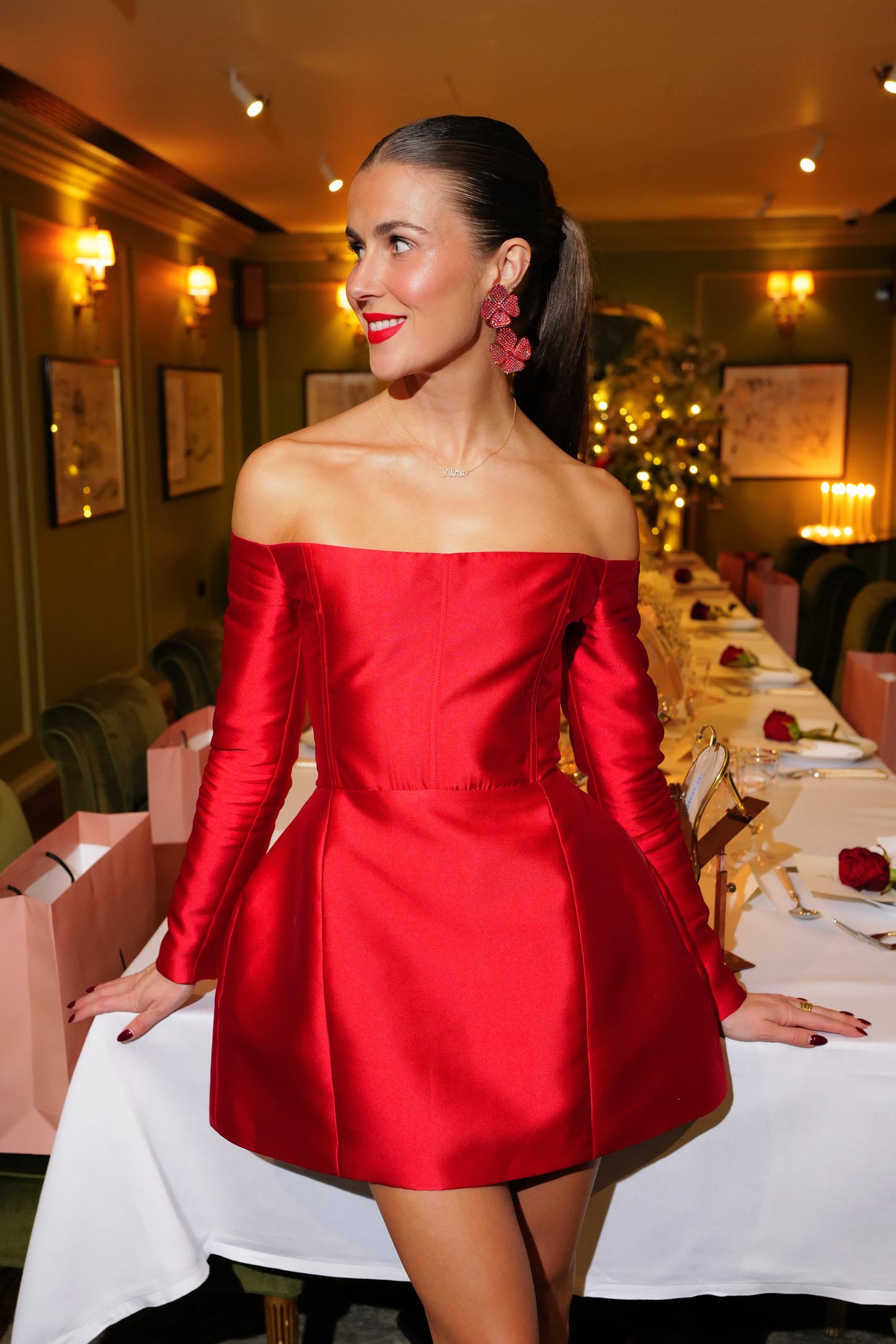 PRE ORDER- LIV ROSIE RED SIAM MINI FLOWER EARRING