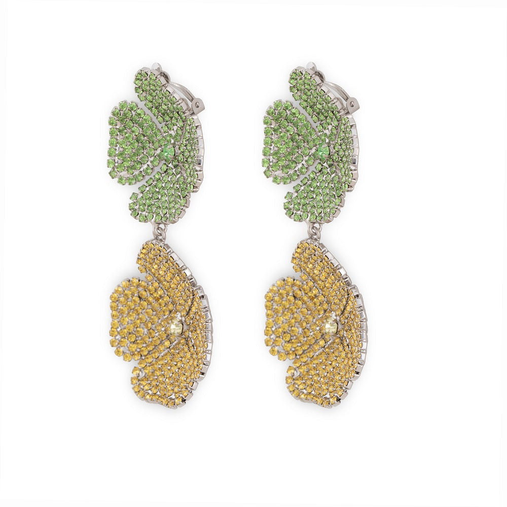 PRE ORDER- LIV ROSIE FLOWER EARRING YELLOW VERDE TWO MOTIFS