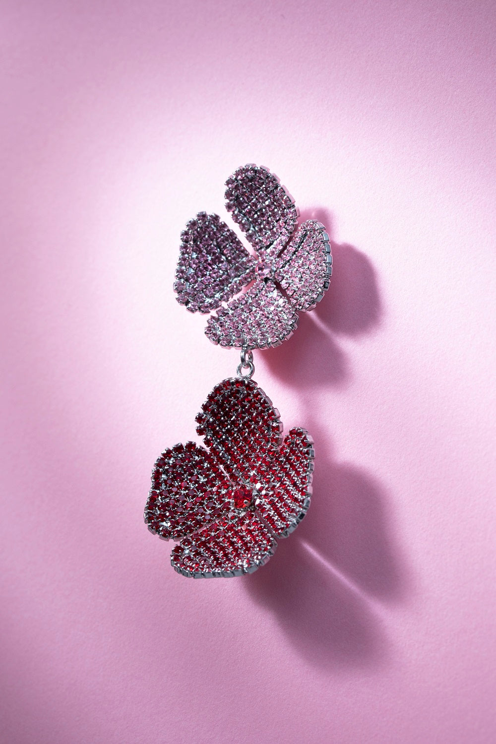 PRE ORDER - LIV ROSIE FLOWER EARRING BORDEAUX PINK TWO MOTIFS